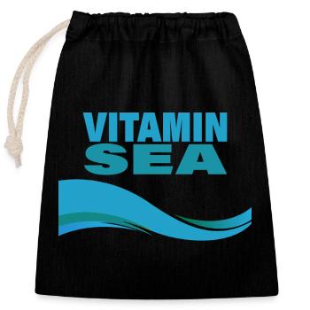 VITAMIN SEA - Closable cotton gift bag (25x30cm) - black - Front