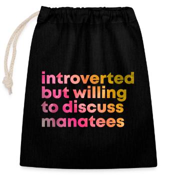 Manatee - Closable cotton gift bag (25x30cm) - black - Front