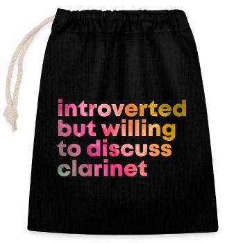 Clarinet - Closable cotton gift bag (25x30cm) - black - Front