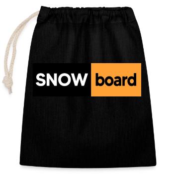 Snowboard Freestyle Boarder - Sac cadeau en coton avec cordon (25 x 30 cm) - noir - Devant