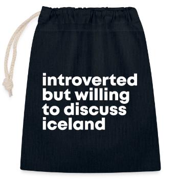Iceland - Closable cotton gift bag (25x30cm) - navy - Front