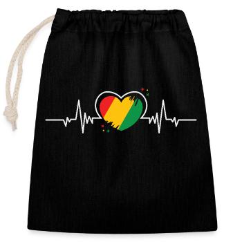 Heartbeat of Freedom Black History Month - Closable cotton gift bag (25x30cm) - black - Front