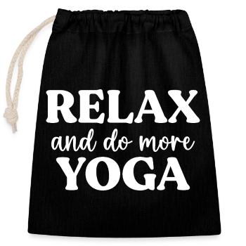 Relax And Do More Yoga Quote - Closable cotton gift bag (25x30cm) - black - Front