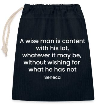 Inspirierendes Seneca-Zitat-Design - Verschließbarer Geschenkbeutel aus Baumwolle (25x30cm) - Navy - Vorne
