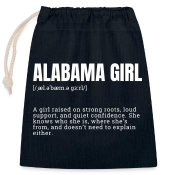 Alabama Girl: Starke Wurzeln - Verschließbarer Geschenkbeutel aus Baumwolle (25x30cm) - Navy - Vorne