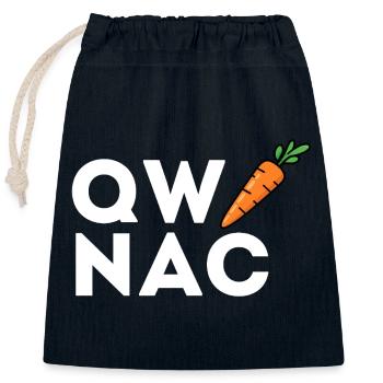 QW NAC – Votre raccourci préféré dans la version Premium - Sac cadeau en coton avec cordon (25 x 30 cm) - bleu marine - Devant