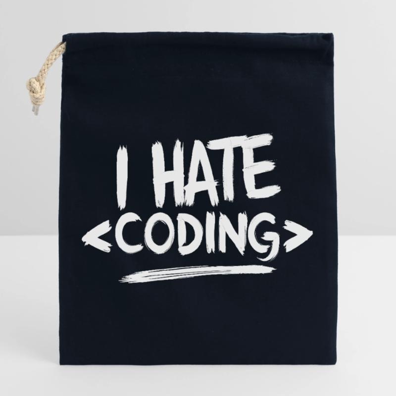 I Hate Coding Computer Web Programmer Closable cotton gift bag (25x30cm)