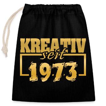 1973 - Closable cotton gift bag (25x30cm) - black - Front