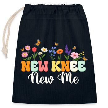 New Knee New Me Replacement Recovery - Closable cotton gift bag (25x30cm) - navy - Front