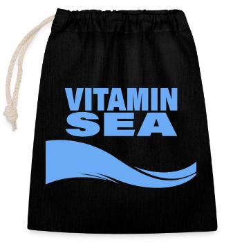 Vitamin Sea - Closable cotton gift bag (25x30cm) - black - Front