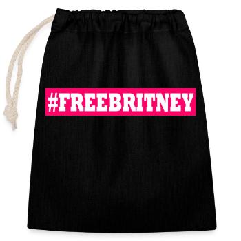 free britney - Closable cotton gift bag (25x30cm) - black - Front