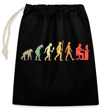 Vintage Computer Graphiste Evolution Idée cadeau - Sac cadeau en coton avec cordon (25 x 30 cm) - noir - Devant