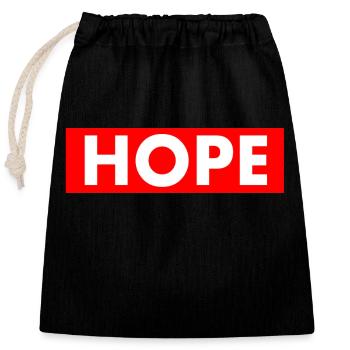 Hope - Closable cotton gift bag (25x30cm) - black - Front