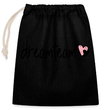 équipe de rêve - Sac cadeau en coton avec cordon (25 x 30 cm) - noir - Devant