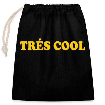 Trés cool - Sac cadeau en coton avec cordon (25 x 30 cm) - noir - Devant
