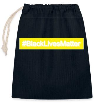 BlacklivesMatter whitre boîte jaune - Sac cadeau en coton avec cordon (25 x 30 cm) - bleu marine - Devant