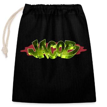 Nom de Jacob Graffiti - Sac cadeau en coton avec cordon (25 x 30 cm) - noir - Devant