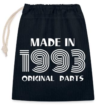 1993 Anniversaire Toutes les pièces d’origine - Sac cadeau en coton avec cordon (25 x 30 cm) - bleu marine - Devant