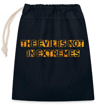 The Evil is not in extremes - Closable cotton gift bag (25x30cm) - navy - Front