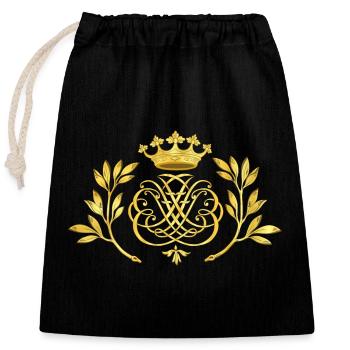 Bach seal / monogram / coat of arms / insignia, gold - Closable cotton gift bag (25x30cm) - black - Front