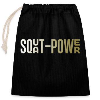 Squat Power 26 - Closable cotton gift bag (25x30cm) - black - Front