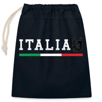 Statue De Loup Rome Ancienne Mythologite Italie Rome - Sac cadeau en coton avec cordon (25 x 30 cm) - bleu marine - Devant