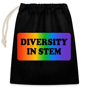 Diversity in STEM - Closable cotton gift bag (25x30cm) - black - Front