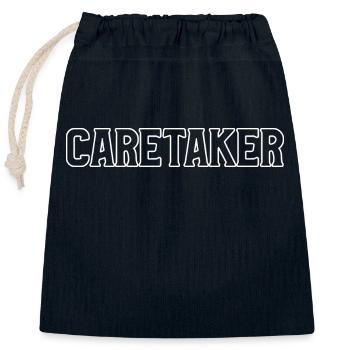 CARETAKER - Closable cotton gift bag (25x30cm) - navy - Front