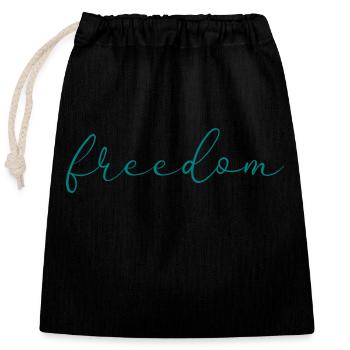 freedom - Closable cotton gift bag (25x30cm) - black - Front