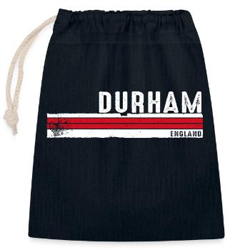 Durham England Vintage Design für Heritage-Liebhaber - Verschließbarer Geschenkbeutel aus Baumwolle (25x30cm) - Navy - Vorne