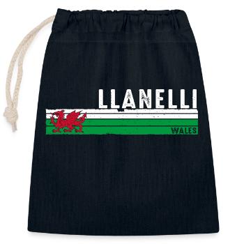 Llanelli: A Welsh Gem in Carmarthenshire - Closable cotton gift bag (25x30cm) - navy - Front