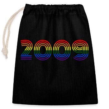 2009 - Closable cotton gift bag (25x30cm) - black - Front