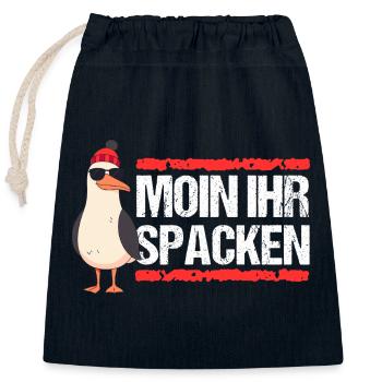 Hamburg Moin Spacken Nordsee Hamburger Möwe Lustig - Sac cadeau en coton avec cordon (25 x 30 cm) - bleu marine - Devant