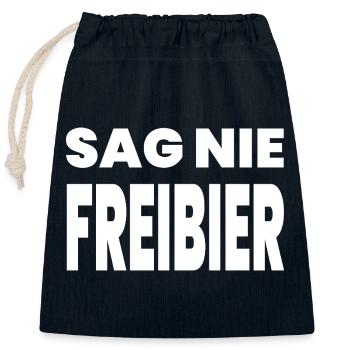 Bier - Verschließbarer Geschenkbeutel aus Baumwolle (25x30cm) - Navy - Vorne