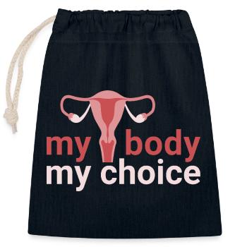 my body. my_choice. - Verschließbarer Geschenkbeutel aus Baumwolle (25x30cm) - Navy - Vorne