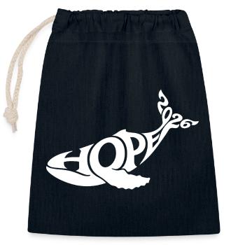 HOPE der Wal - Verschließbarer Geschenkbeutel aus Baumwolle (25x30cm) - Navy - Vorne