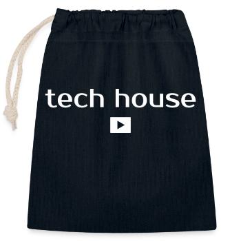 Tech House, Techno, Musik - Verschließbarer Geschenkbeutel aus Baumwolle (25x30cm) - Navy - Vorne