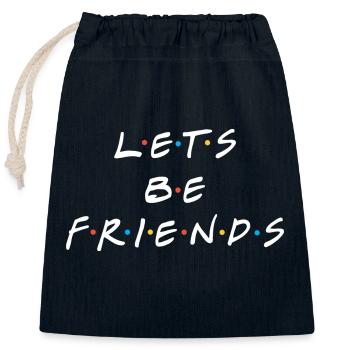 Freunde Zitat - Verschließbarer Geschenkbeutel aus Baumwolle (25x30cm) - Navy - Vorne