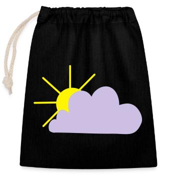 Sonne sieht hinter der Wolke hervor - Verschließbarer Geschenkbeutel aus Baumwolle (25x30cm) - Schwarz - Vorne