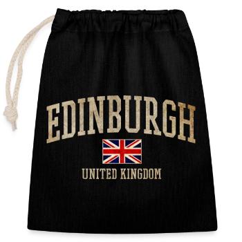 Edinburgh Vintage Union Flag - Verschließbarer Geschenkbeutel aus Baumwolle (25x30cm) - Schwarz - Vorne
