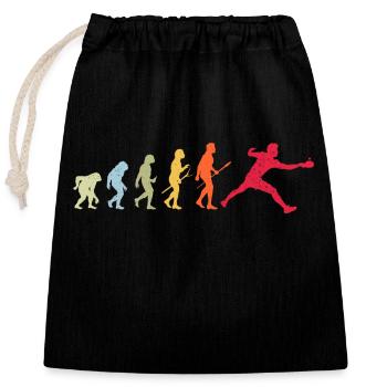 Évolution du tennis de table - Sac cadeau en coton avec cordon (25 x 30 cm) - noir - Devant