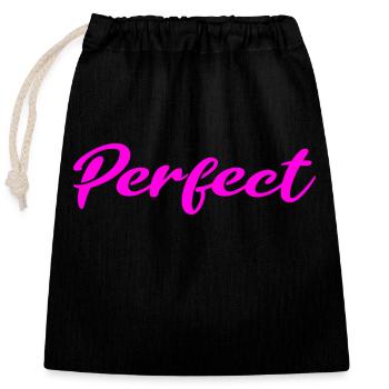 Perfect pink - Closable cotton gift bag (25x30cm) - black - Front