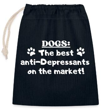 Cool dog saying - Closable cotton gift bag (25x30cm) - navy - Front