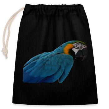 Papageien Vogel T-shirt Geschenk - Verschließbarer Geschenkbeutel aus Baumwolle (25x30cm) - Schwarz - Vorne