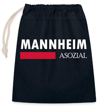 Mannheim Monnem Mannheimat - Verschließbarer Geschenkbeutel aus Baumwolle (25x30cm) - Navy - Vorne