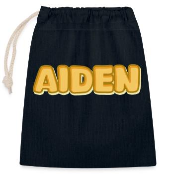 Gift for Aiden - Closable cotton gift bag (25x30cm) - navy - Front