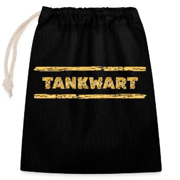 Occupation: Gas station attendant - Closable cotton gift bag (25x30cm) - black - Front