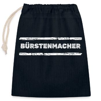Occupation: Brush maker - Closable cotton gift bag (25x30cm) - navy - Front