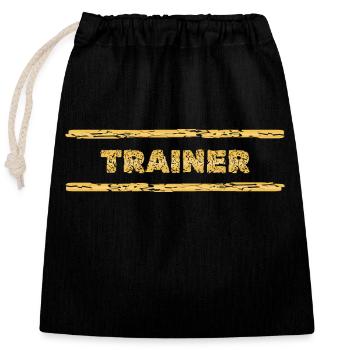 Le métier de coach - Sac cadeau en coton avec cordon (25 x 30 cm) - noir - Devant
