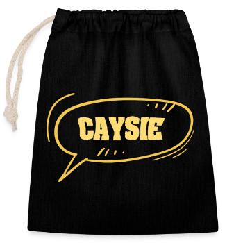 Caysie comme prénom - Sac cadeau en coton avec cordon (25 x 30 cm) - noir - Devant